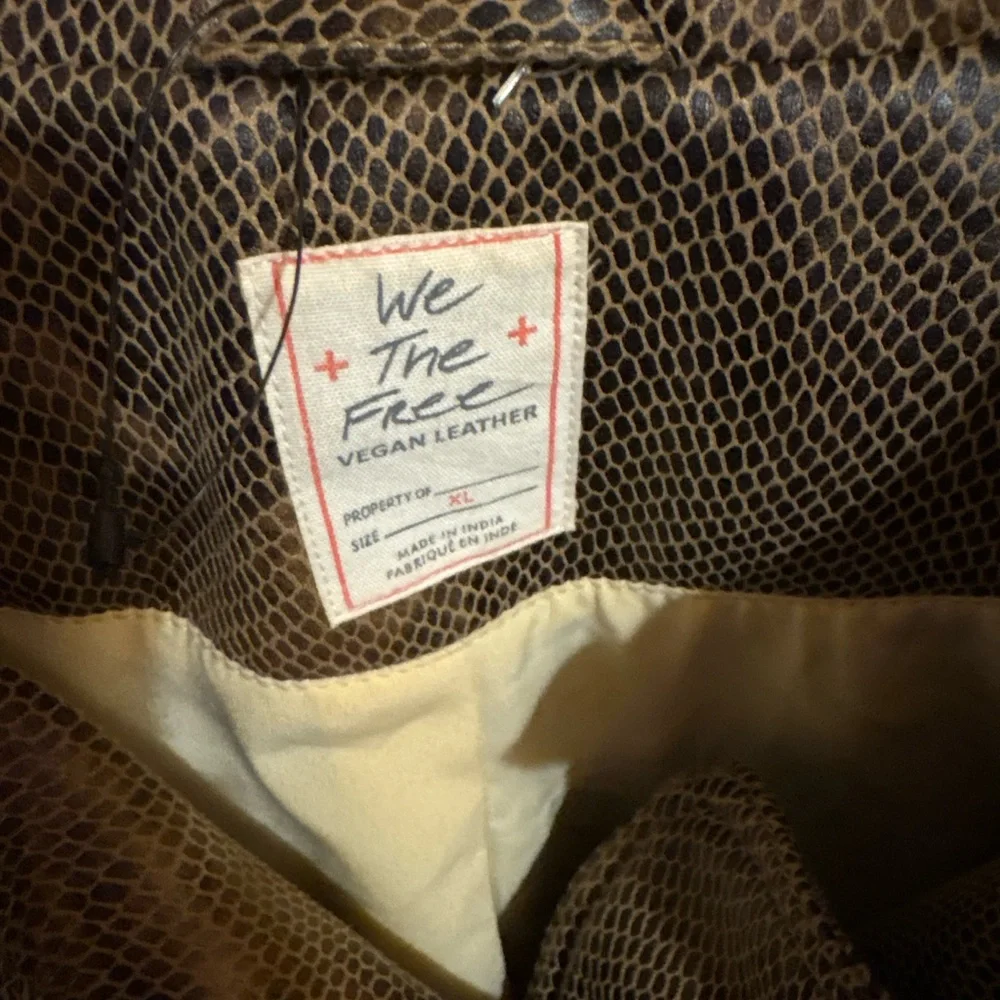 Free People Fenix Snakeskin Vegan Leather Moto Jacket - Picture 5 of 8